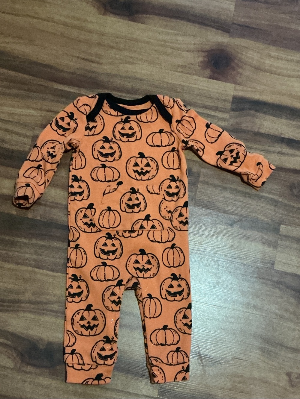 Kids Orange Pumpkin Print One-Piece Romper 12 months Halloween